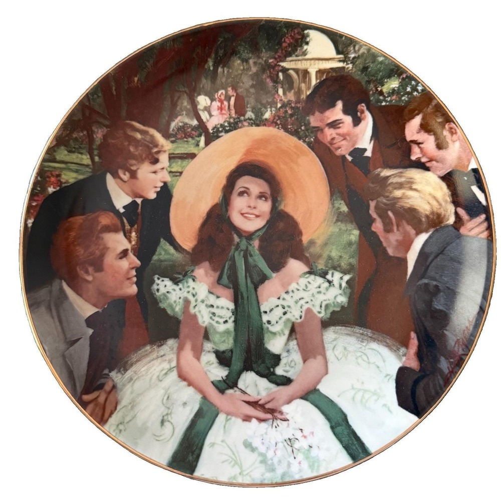 1988 W.S. George Gone With the Wind Scarlett & Her Suitors Collector Plate w/COA
